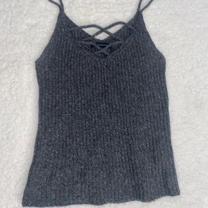 Heather Grey Ribbed Tank Top